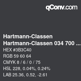 Código de color: Hartmann-Classen - Hartmann-Classen 034 700 GAINSBOROUGH schwarz | qconv.com