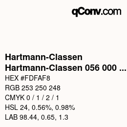 Code couleur: Hartmann-Classen - Hartmann-Classen 056 000 CRANE´S CREST weiss gl | qconv.com