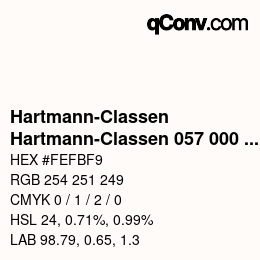 Code couleur: Hartmann-Classen - Hartmann-Classen 057 000 CRANE´S CREST weiss gl | qconv.com