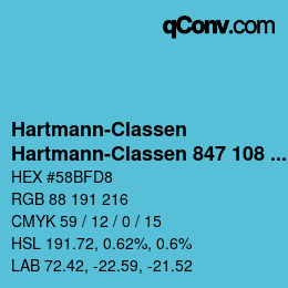 Farbcode: Hartmann-Classen - Hartmann-Classen 847 108 PAPAGO azurblau | qconv.com