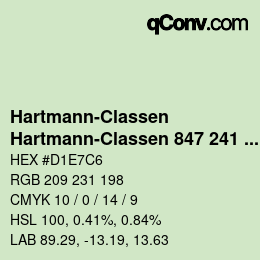 Code couleur: Hartmann-Classen - Hartmann-Classen 847 241 PAPAGO mintgruen | qconv.com