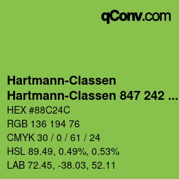 Farbcode: Hartmann-Classen - Hartmann-Classen 847 242 PAPAGO froschgruen | qconv.com