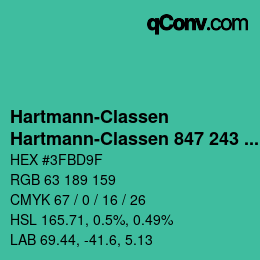 Farbcode: Hartmann-Classen - Hartmann-Classen 847 243 PAPAGO petrol | qconv.com