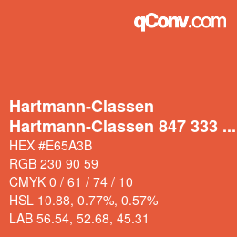 Farbcode: Hartmann-Classen - Hartmann-Classen 847 333 PAPAGO orangerot | qconv.com