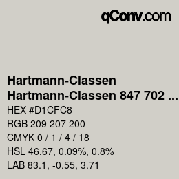 Farbcode: Hartmann-Classen - Hartmann-Classen 847 702 PAPAGO silbergrau | qconv.com