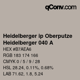 Código de color: Heidelberger ip Oberputze - Heidelberger 040 A | qconv.com