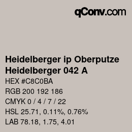 Código de color: Heidelberger ip Oberputze - Heidelberger 042 A | qconv.com