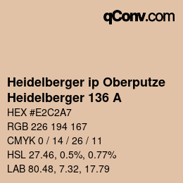 Código de color: Heidelberger ip Oberputze - Heidelberger 136 A | qconv.com