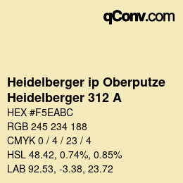 Farbcode: Heidelberger ip Oberputze - Heidelberger 312 A | qconv.com