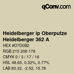 Código de color: Heidelberger ip Oberputze - Heidelberger 362 A | qconv.com