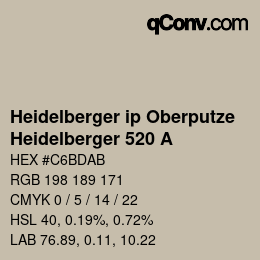 Código de color: Heidelberger ip Oberputze - Heidelberger 520 A | qconv.com