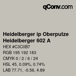 カラーコード: Heidelberger ip Oberputze - Heidelberger 602 A | qconv.com