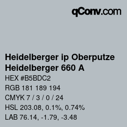 Código de color: Heidelberger ip Oberputze - Heidelberger 660 A | qconv.com