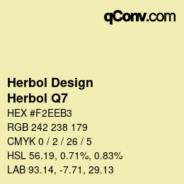 Color code: Herbol Design - Herbol Q7 | qconv.com