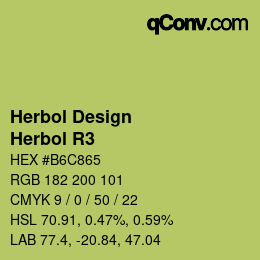 カラーコード: Herbol Design - Herbol R3 | qconv.com