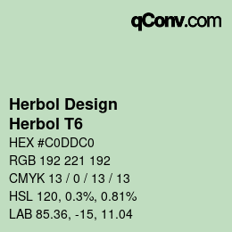 Color code: Herbol Design - Herbol T6 | qconv.com