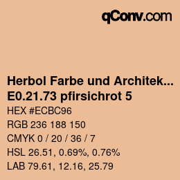 カラーコード: Herbol Farbe und Architektur - E0.21.73 pfirsichrot 5 | qconv.com