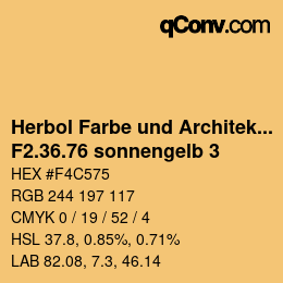 カラーコード: Herbol Farbe und Architektur - F2.36.76 sonnengelb 3 | qconv.com