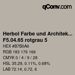 カラーコード: Herbol Farbe und Architektur - F5.04.65 rotgrau 5 | qconv.com