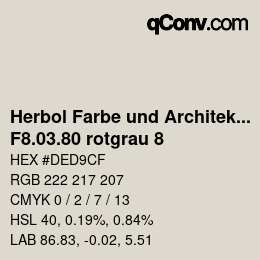 Farbcode: Herbol Farbe und Architektur - F8.03.80 rotgrau 8 | qconv.com