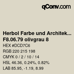 Farbcode: Herbol Farbe und Architektur - F8.06.79 olivgrau 8 | qconv.com
