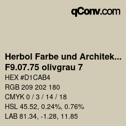 カラーコード: Herbol Farbe und Architektur - F9.07.75 olivgrau 7 | qconv.com