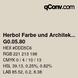 カラーコード: Herbol Farbe und Architektur - G0.05.80 | qconv.com