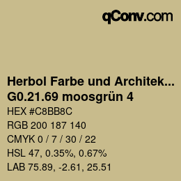 カラーコード: Herbol Farbe und Architektur - G0.21.69 moosgrün 4 | qconv.com