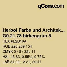 Code couleur: Herbol Farbe und Architektur - G0.21.78 birkengrün 5 | qconv.com