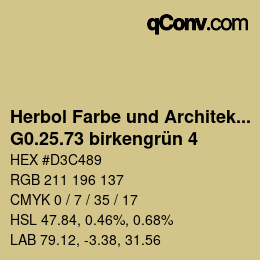Code couleur: Herbol Farbe und Architektur - G0.25.73 birkengrün 4 | qconv.com