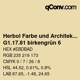 カラーコード: Herbol Farbe und Architektur - G1.17.81 birkengrün 6 | qconv.com
