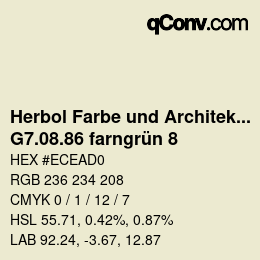 カラーコード: Herbol Farbe und Architektur - G7.08.86 farngrün 8 | qconv.com
