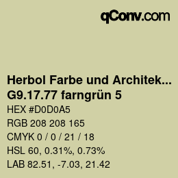 Farbcode: Herbol Farbe und Architektur - G9.17.77 farngrün 5 | qconv.com