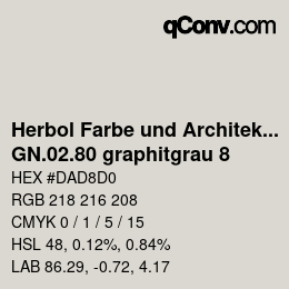 Farbcode: Herbol Farbe und Architektur - GN.02.80 graphitgrau 8 | qconv.com