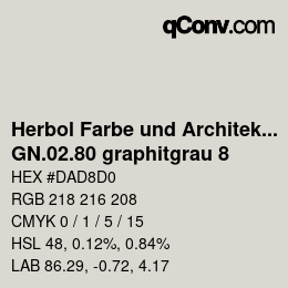 カラーコード: Herbol Farbe und Architektur - GN.02.80 graphitgrau 8 | qconv.com