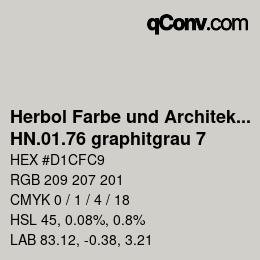 カラーコード: Herbol Farbe und Architektur - HN.01.76 graphitgrau 7 | qconv.com