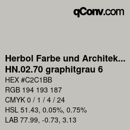 Code couleur: Herbol Farbe und Architektur - HN.02.70 graphitgrau 6 | qconv.com