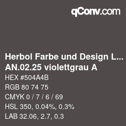 Farbcode: Herbol Farbe und Design Lacke - AN.02.25 violettgrau A | qconv.com