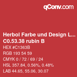 Farbcode: Herbol Farbe und Design Lacke - C0.53.38 rubin B | qconv.com