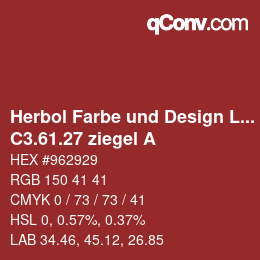 カラーコード: Herbol Farbe und Design Lacke - C3.61.27 ziegel A | qconv.com