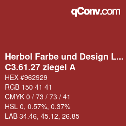 カラーコード: Herbol Farbe und Design Lacke - C3.61.27 ziegel A | qconv.com