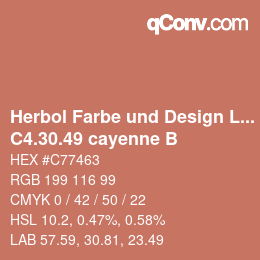 カラーコード: Herbol Farbe und Design Lacke - C4.30.49 cayenne B | qconv.com