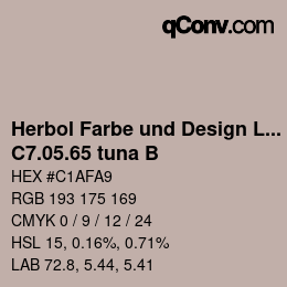 カラーコード: Herbol Farbe und Design Lacke - C7.05.65 tuna B | qconv.com