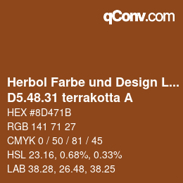 カラーコード: Herbol Farbe und Design Lacke - D5.48.31 terrakotta A | qconv.com