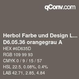 Code couleur: Herbol Farbe und Design Lacke - D6.05.36 orangegrau A | qconv.com