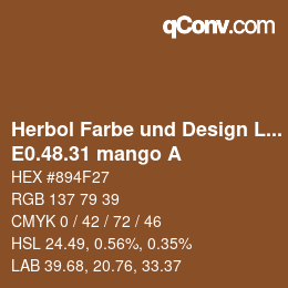 Code couleur: Herbol Farbe und Design Lacke - E0.48.31 mango A | qconv.com