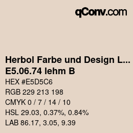 Code couleur: Herbol Farbe und Design Lacke - E5.06.74 lehm B | qconv.com