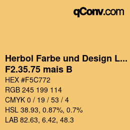 Farbcode: Herbol Farbe und Design Lacke - F2.35.75 mais B | qconv.com