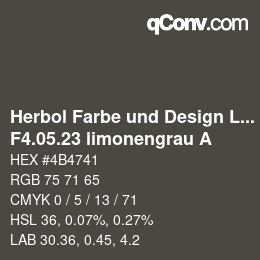 カラーコード: Herbol Farbe und Design Lacke - F4.05.23 limonengrau A | qconv.com