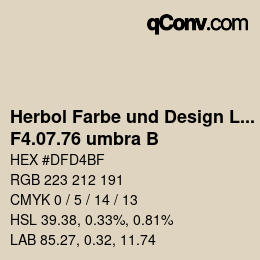 Farbcode: Herbol Farbe und Design Lacke - F4.07.76 umbra B | qconv.com